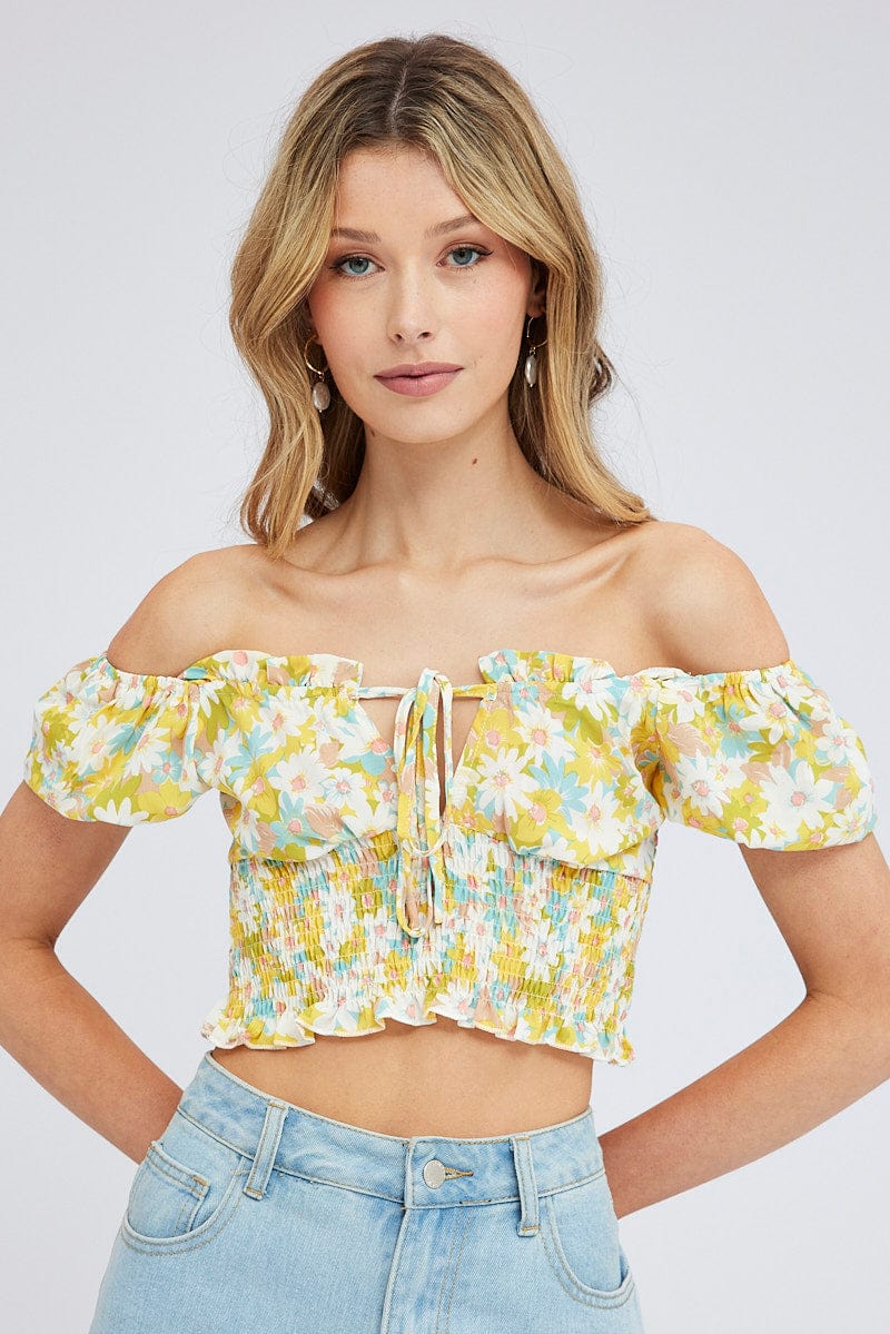 Crop Shirt Forever 21 Yellow Off Shoulder Top Buy Forever 21 Light