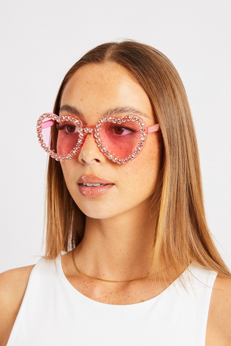 Pink Heart Sunglasses Ally Fashion - Main Image