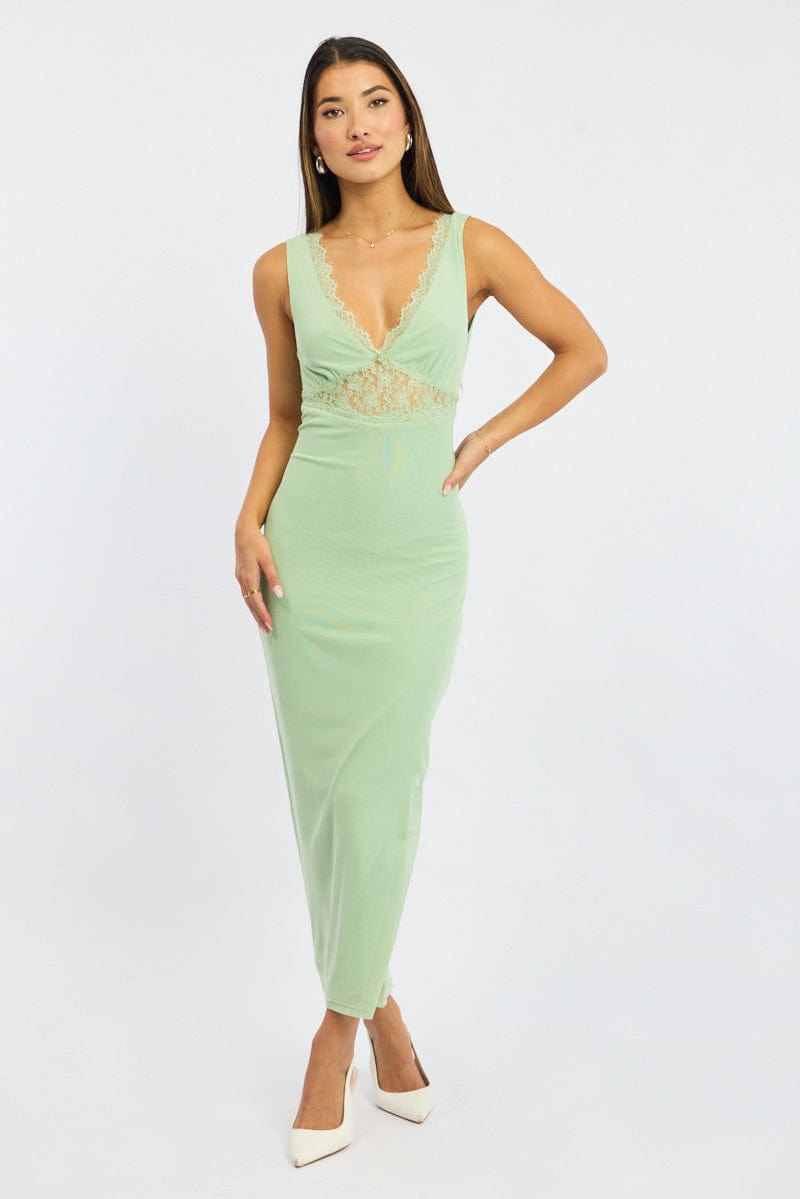 Green Bodycon Dress Sleeveless Mesh | Ally Fashion Green Bodycon Dress Sleeveless Mesh | Ally Fashion