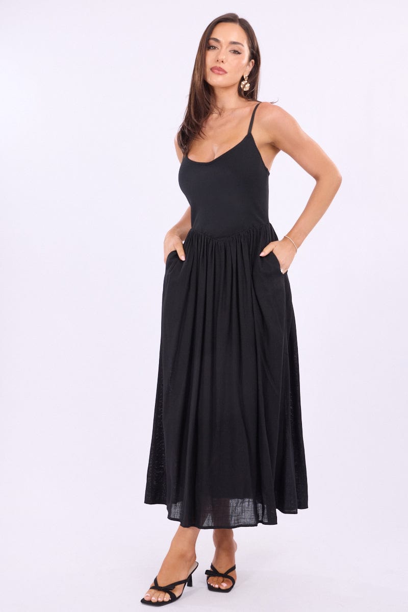 ally fashion maxi dress Black Maxi Dress