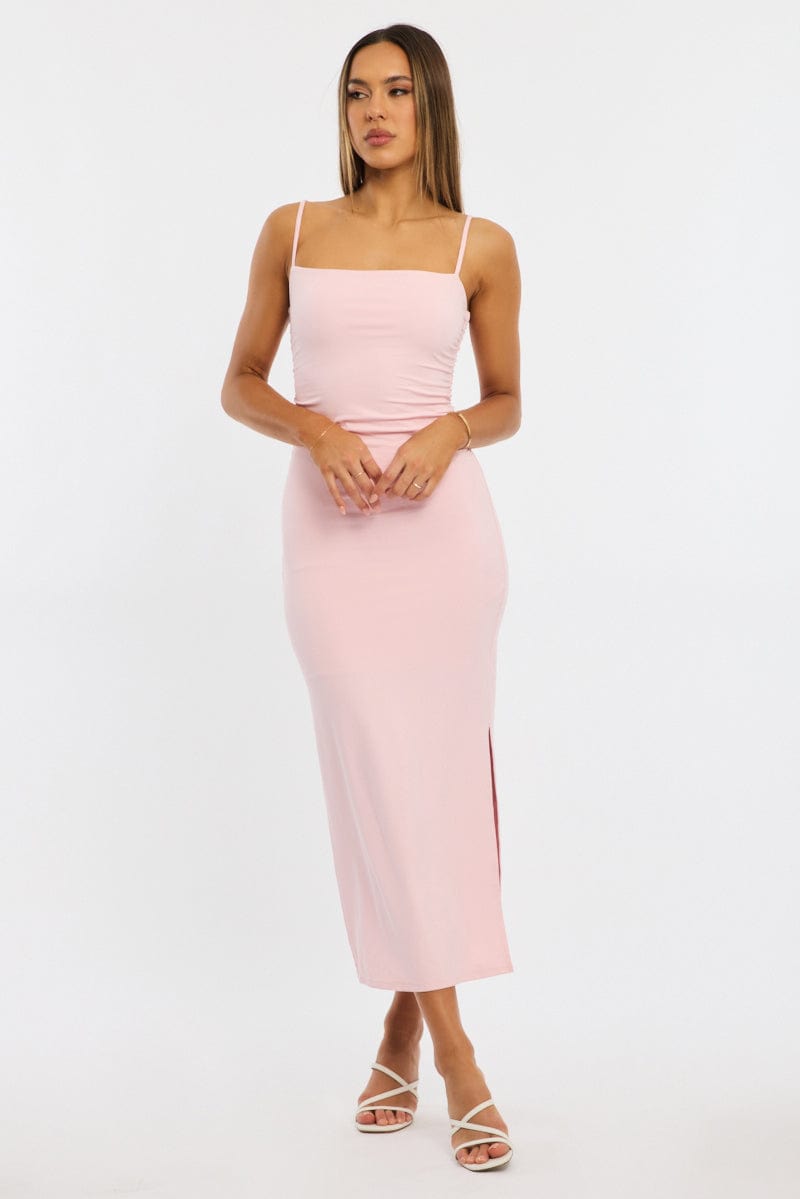 Pink Bodycon Dress Maxi | Ally Fashion Pink Bodycon Dress Maxi | Ally Fashion