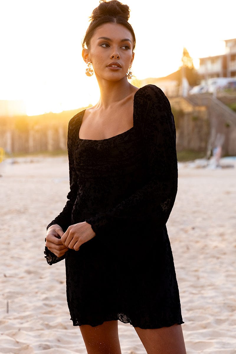 ally fashion black dress Black Maxi Dress