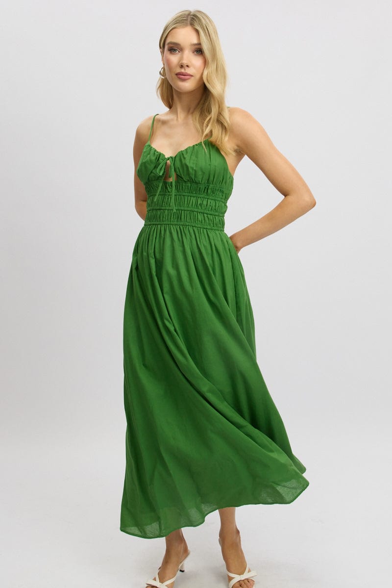 Green Maxi Dress Strappy | Ally Fashion Green Maxi Dress Strappy | Ally Fashion