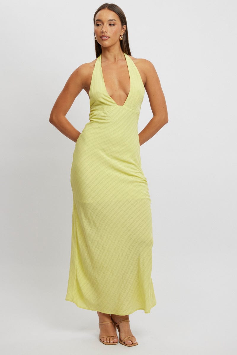 Green Halter Neck Maxi Dress | Ally Fashion Green Halter Neck Maxi Dress | Ally Fashion
