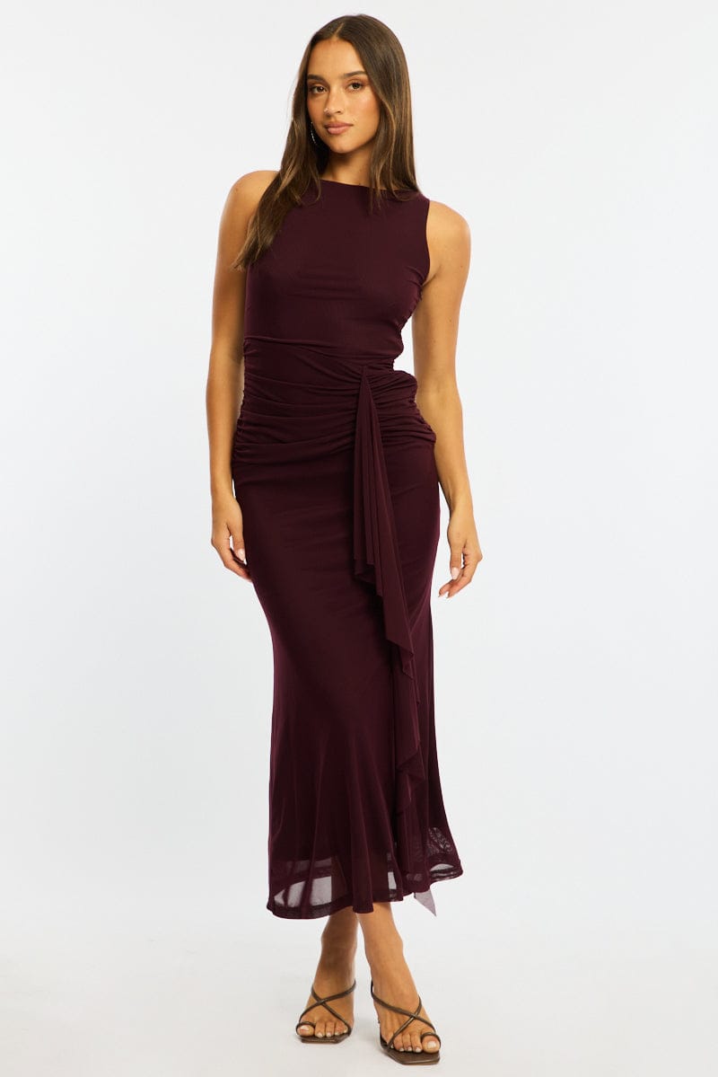 Red Maxi Dress Mesh | Ally Fashion Red Maxi Dress Mesh | Ally Fashion
