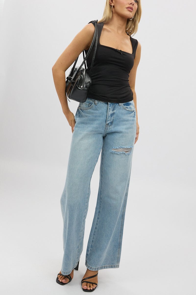 Denim Baggy Jeans Low Rise Ally Fashion