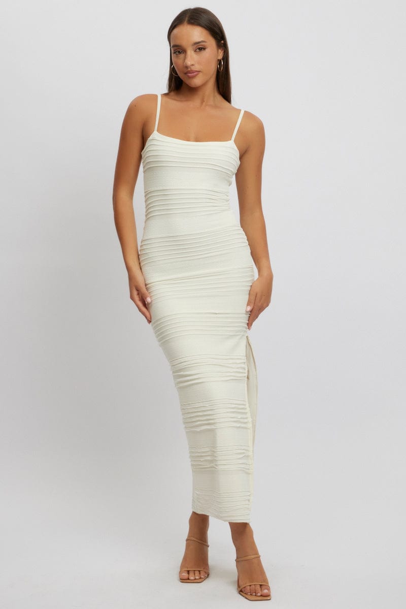 White Bodycon Dress Sleeveless Midi | Ally Fashion White Bodycon Dress Sleeveless Midi | Ally Fashion