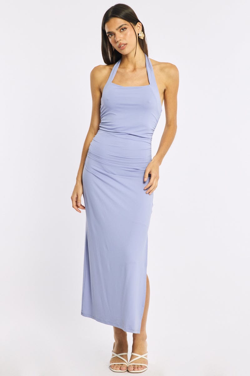Purple Bodycon Dress Halter Neck | Ally Fashion Purple Bodycon Dress Halter Neck | Ally Fashion