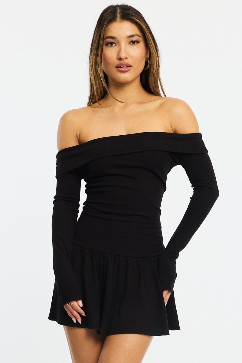Black Off Shoulder Dress Mini Black Off Shoulder Dress Mini