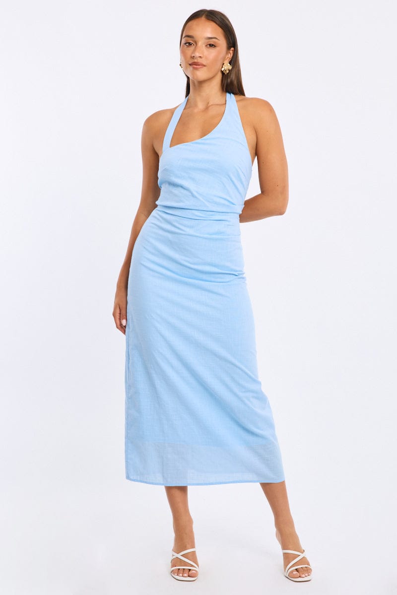 Blue Halter Maxi Dress | Ally Fashion Blue Halter Maxi Dress | Ally Fashion