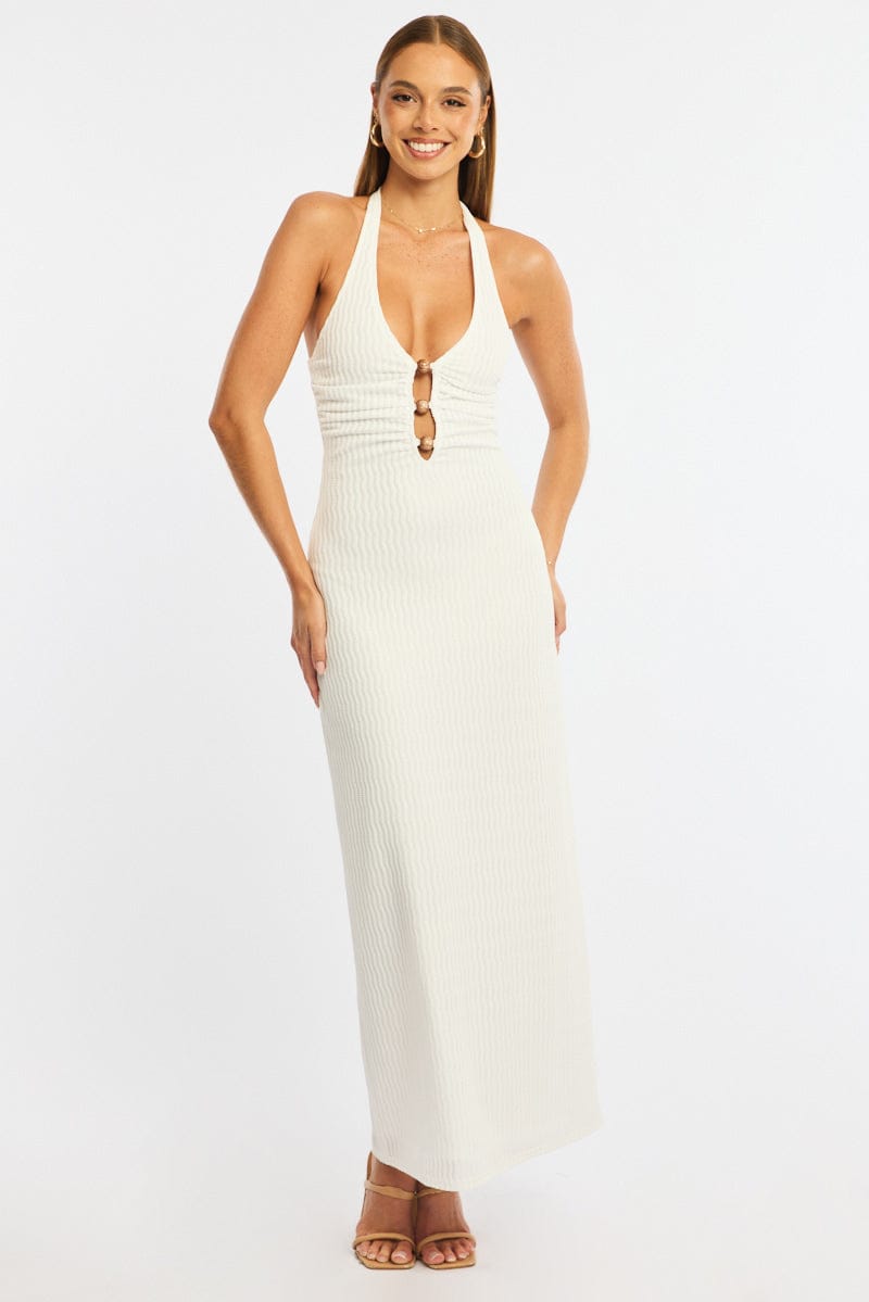 keepsake utopia lace midi dress ROSEE de MATIN LACE HIGH-NECK MIDI DRESS IN White main image 0