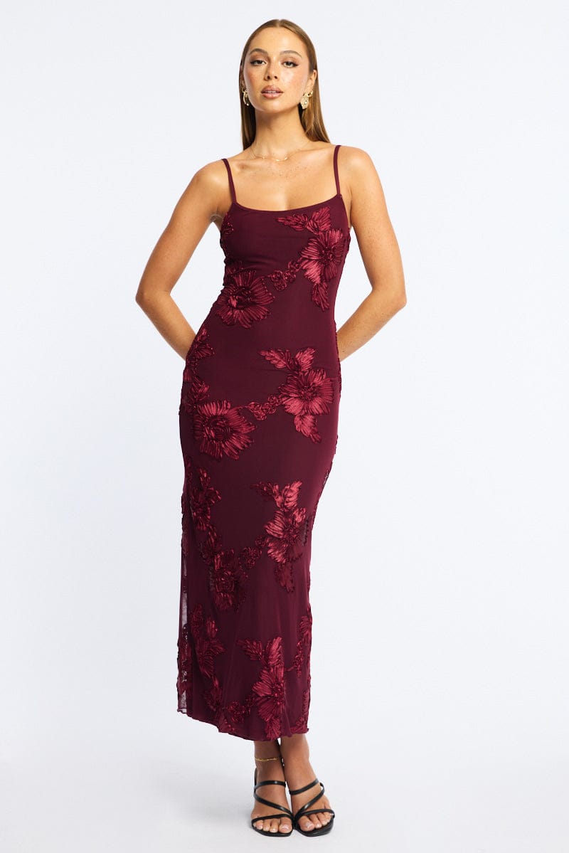 Red Bodycon Dress Embroidered Mesh | Ally Fashion Red Bodycon Dress Embroidered Mesh | Ally Fashion
