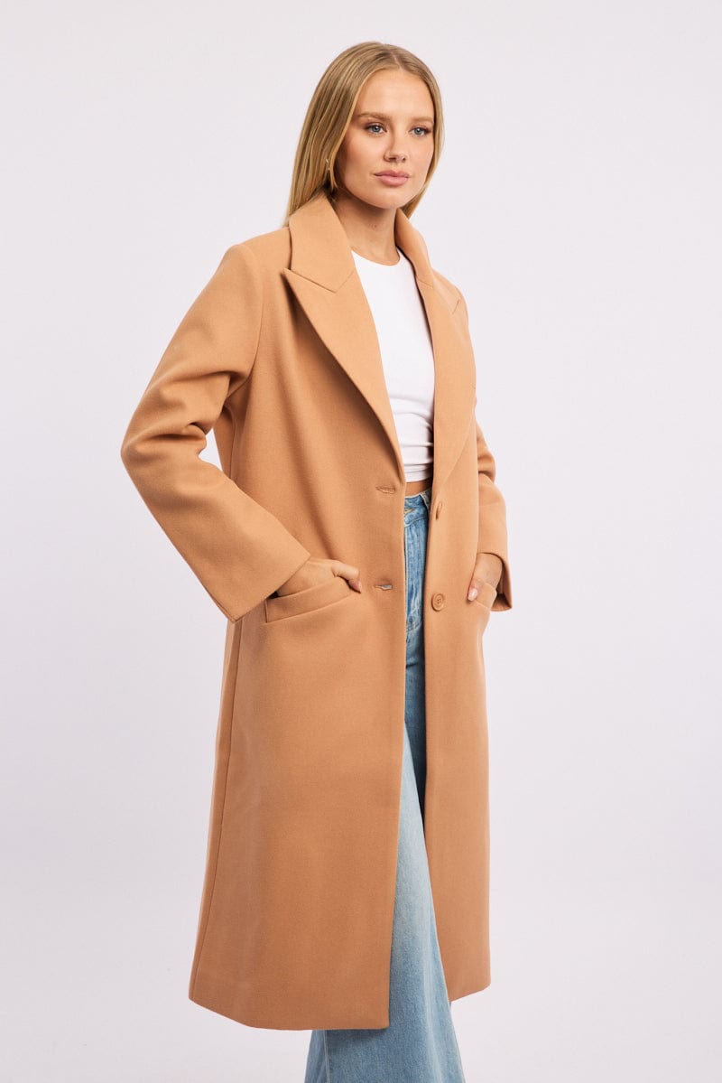 Beige Oversized Coat Ally Fashion