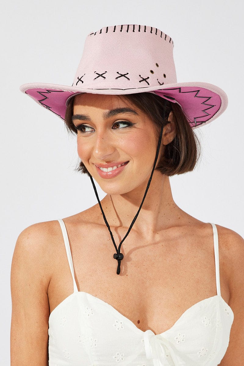 Pink Cowboy Hat Ally Fashion - Main Image