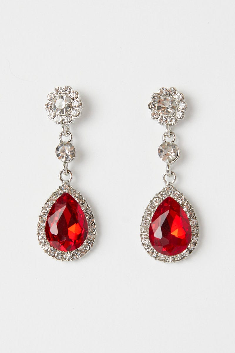 Red on sale fashion earrings