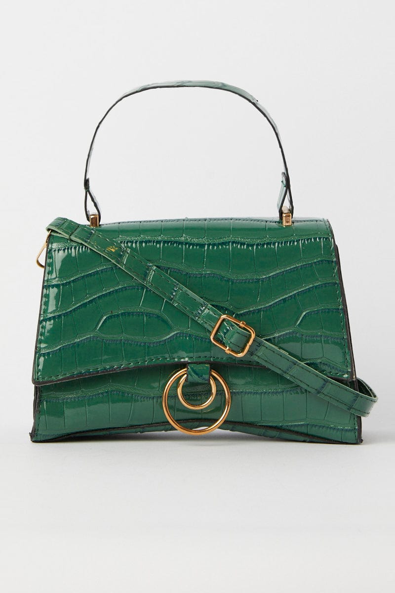 Green croc 2025 crossbody bag