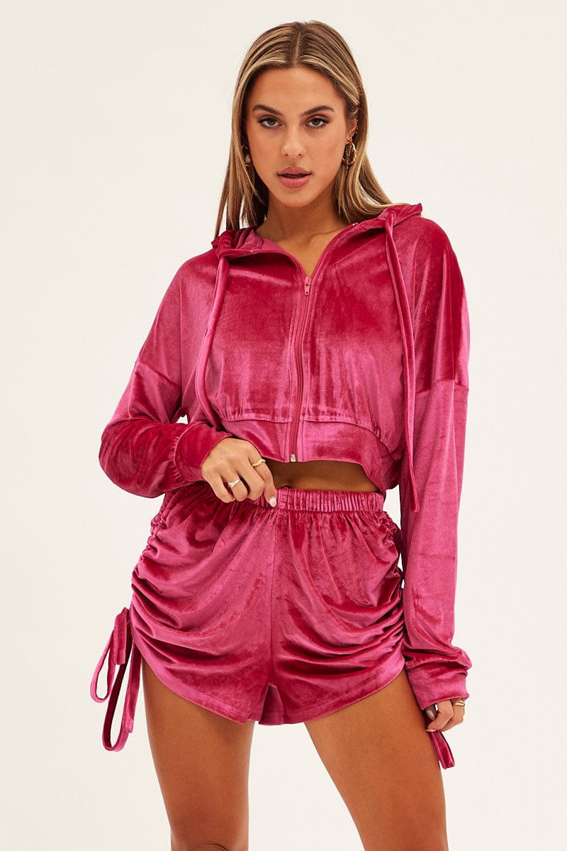 Velvet Shorts Pink