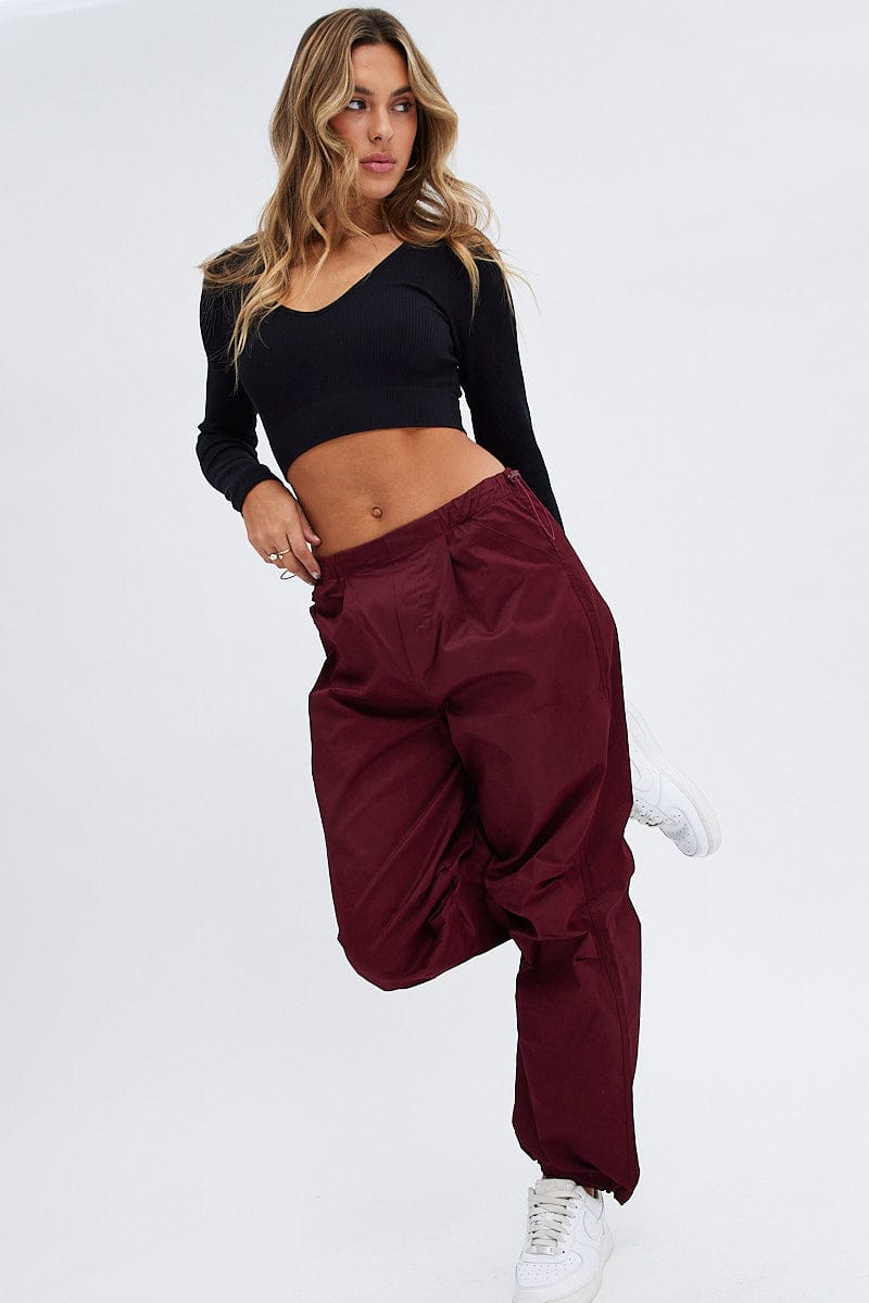 Parachute Pants Outfit Womens Purple Cargo Pants Mgmyaa Cargo