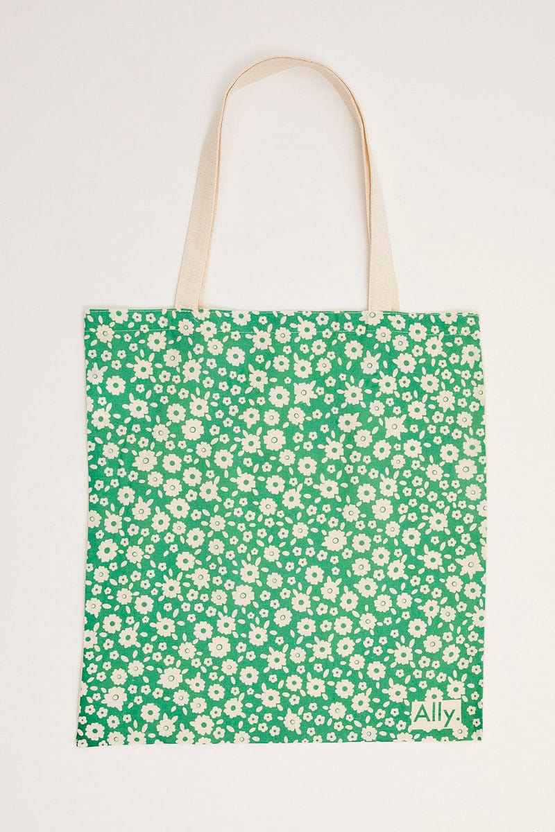 Green canvas store tote