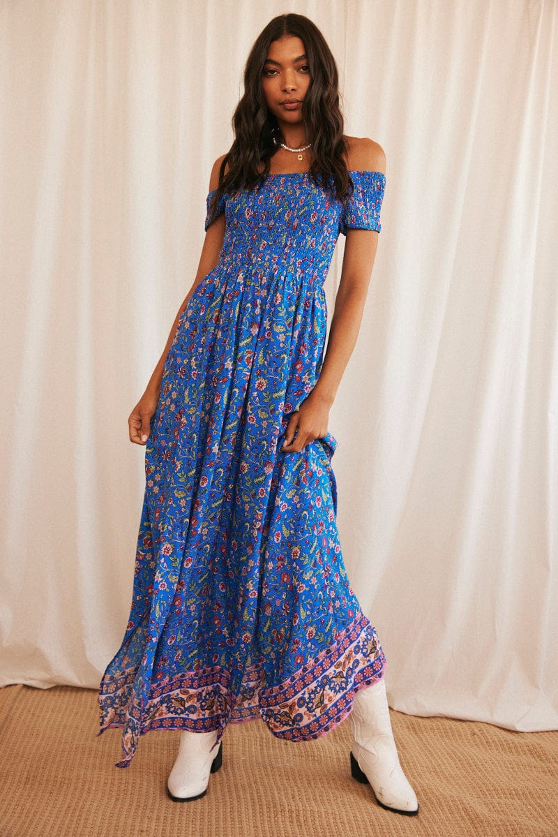 off the shoulder boho dresses - Main Image