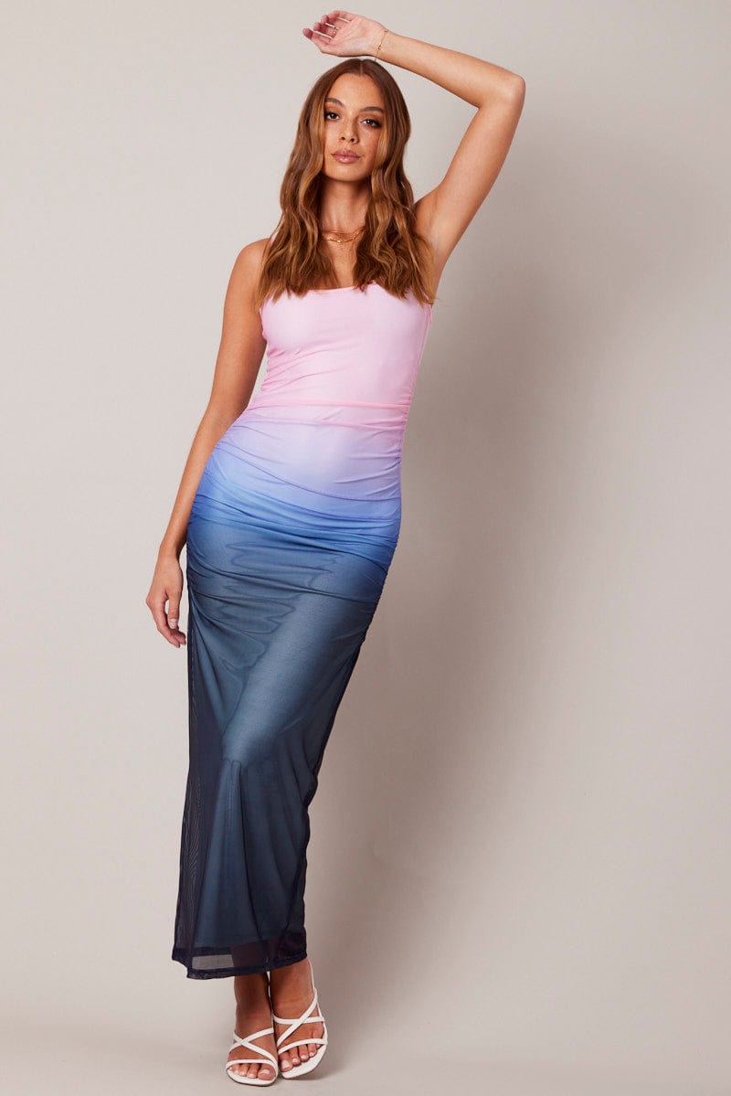 Pink Bodycon Dress Ombre Singlet Maxi | Ally Fashion Pink Bodycon Dress Ombre Singlet Maxi | Ally Fashion