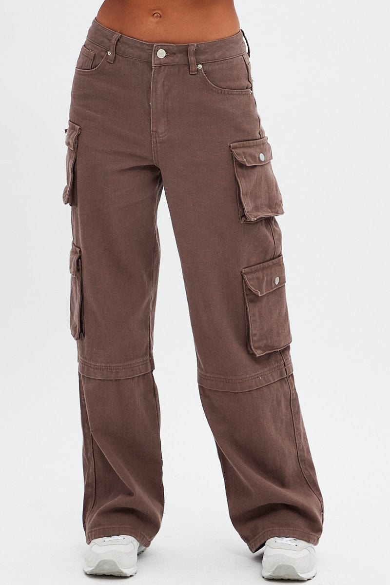 Brown Cargo Jeans  Women jeans, Women denim jeans, Girls jeans