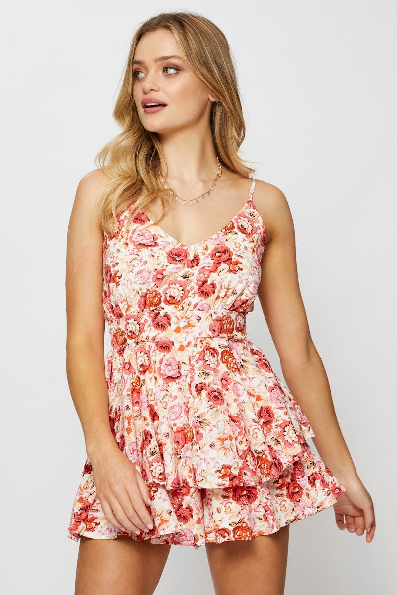 Women's Print Playsuit Sleeveless Ally Fashion