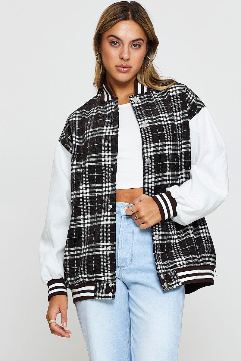 long checkered jacket