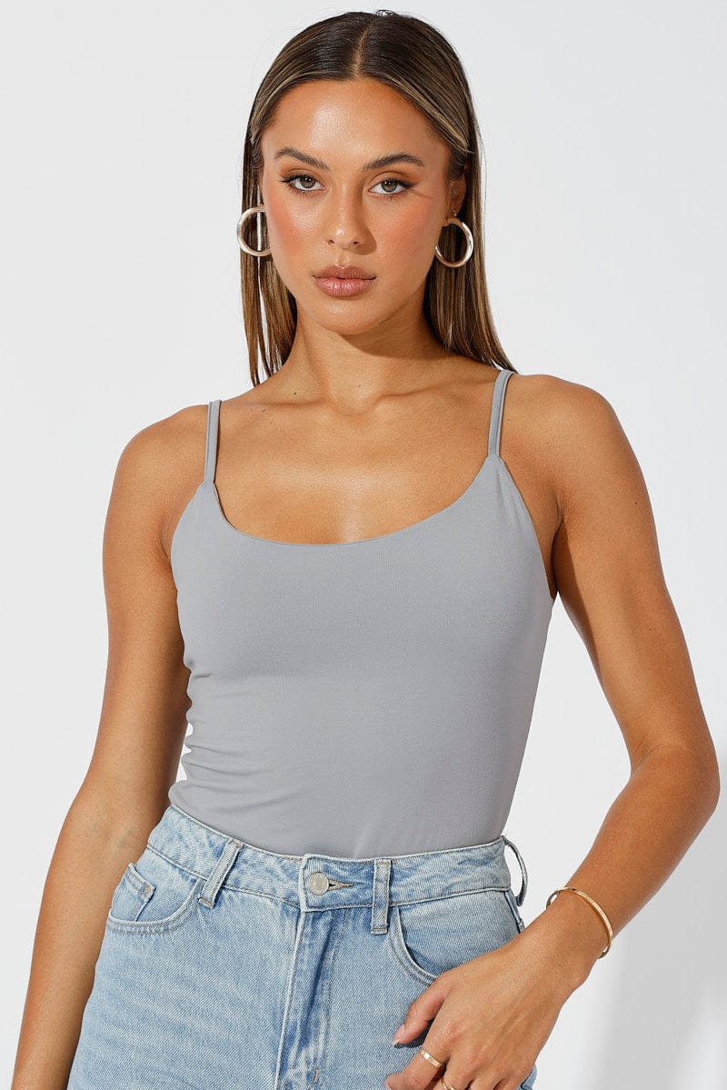  Women's Spaghetti Strap Sleeveless Rib-Knit Slip Cami Bodysuit  Elegant : Clothing, Shoes & Jewelry