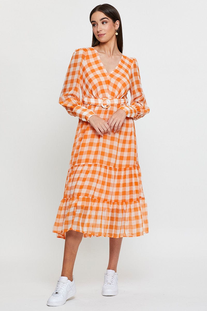 Checked Long Sleeve Dress Women's Check Dress Long Sleeve Midi Ally Fashion Checked Long Sleeve Dress Women's Check Dress Long Sleeve Midi Ally Fashion