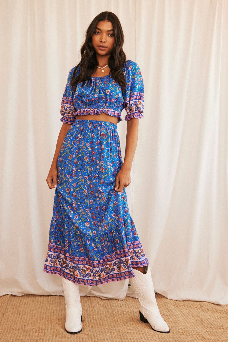 Boho Skirt Womens Flowy Maxi Skirt Flowy Skirt Womens Designer