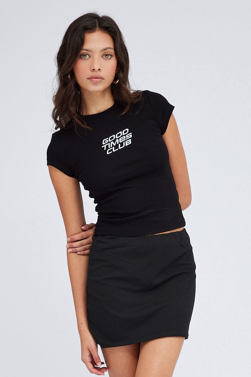 Supersoft Mini Skirt in Black