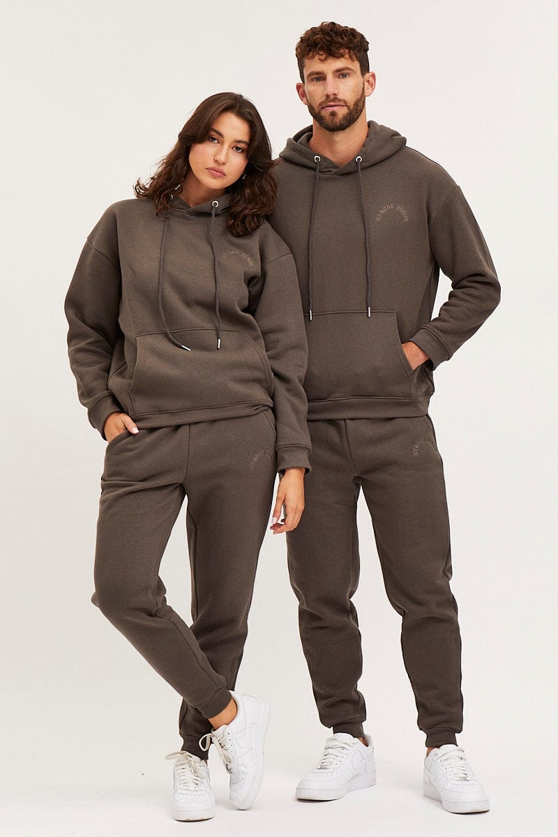 Women's Grey Unisex Sweatshirts Long Sleeve Oversized Hoodie Ally Fashion