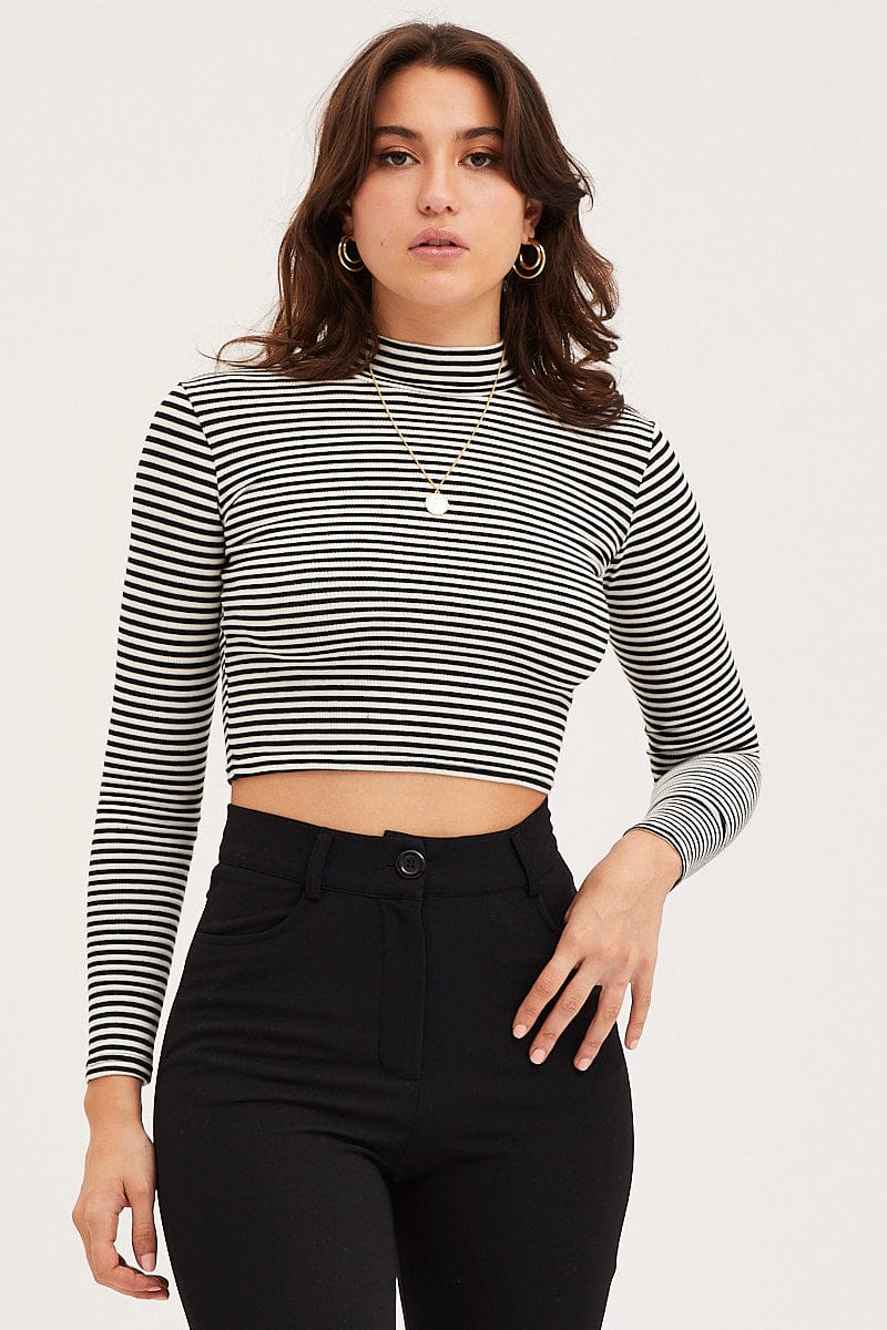 Women's Check Top Long Sleeve Ribbed Ally Fashion