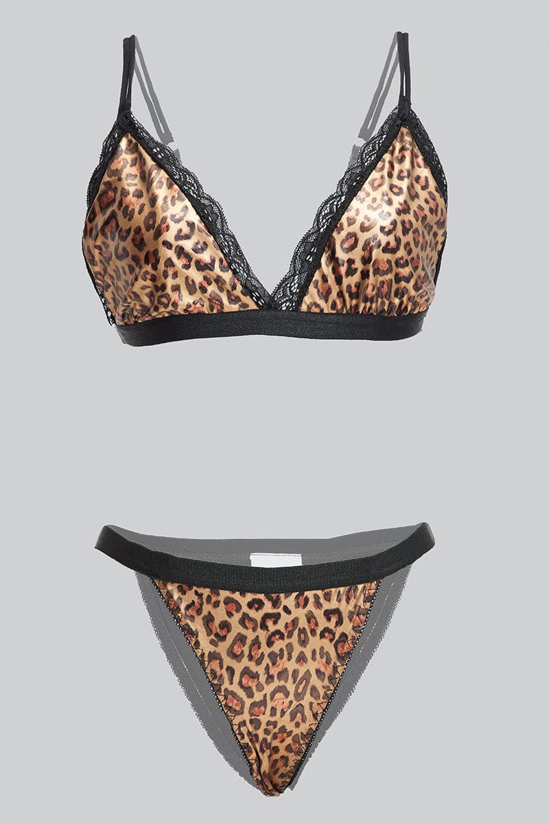 Black Animal Print Animal Print Lingerie Set | Ally Fashion Black Animal Print Animal Print Lingerie Set | Ally Fashion