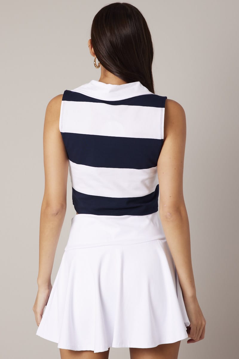 Black Stripe Cropped Top Sleeveless