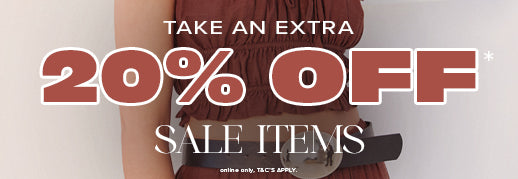 Take an extra 20% off all sale dresses, tops, skirts, jeans, pants, knitwear, Jackets and Coats at Ally Fashion Womenswear