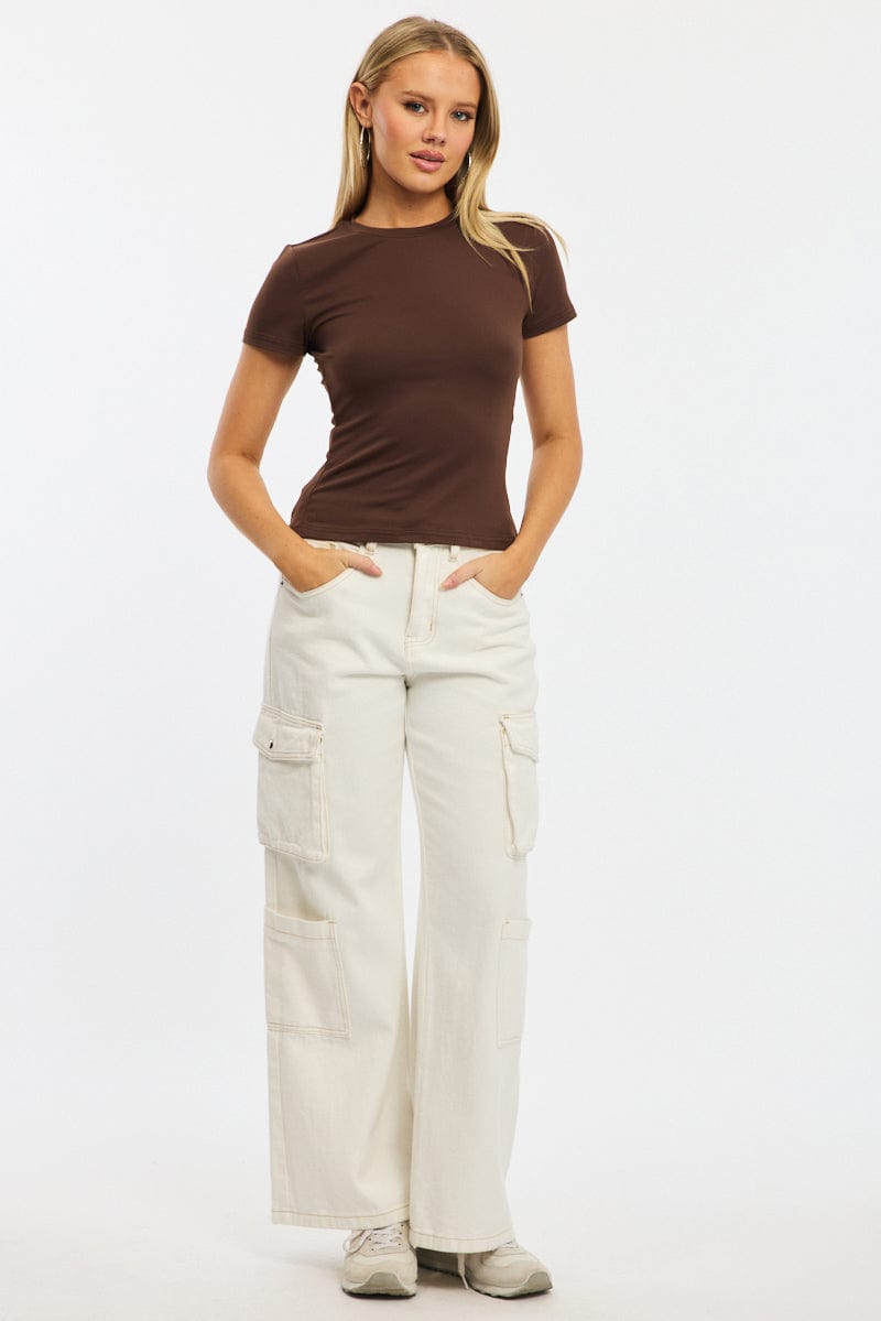 Brown Supersoft T-shirt Short Sleeve Crew Neck