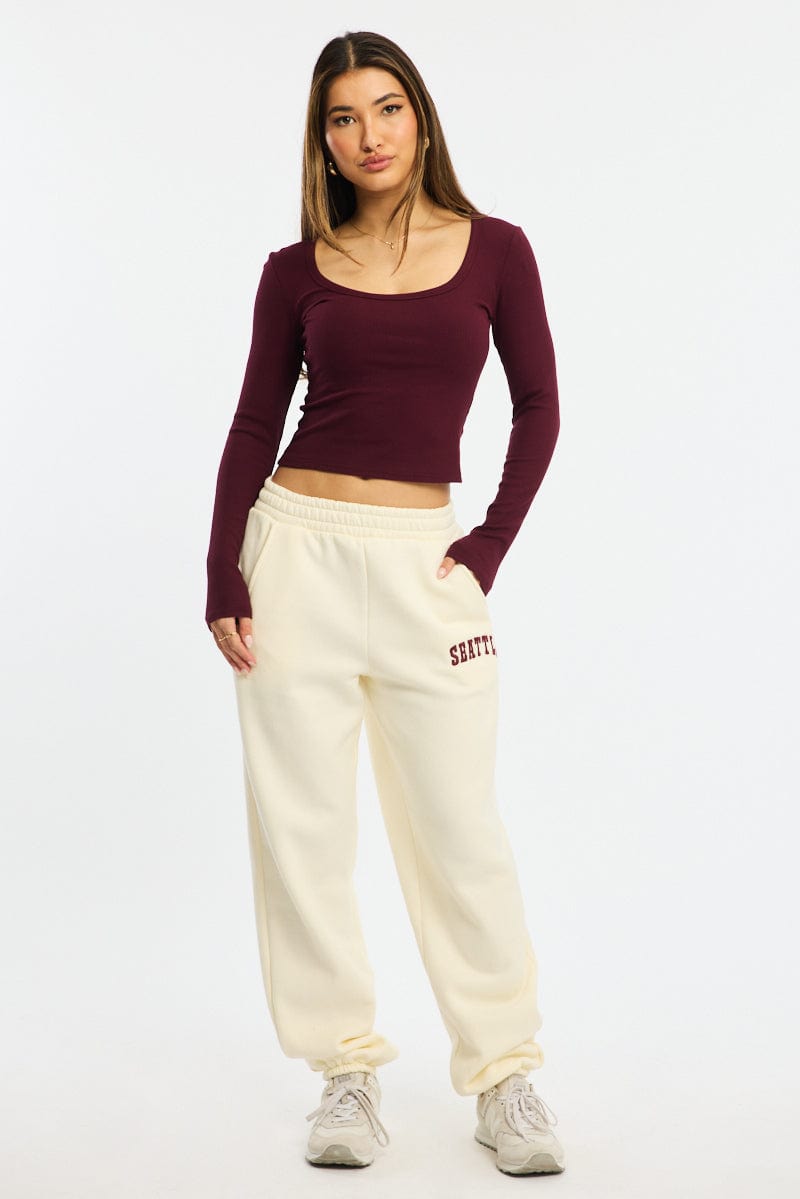 White Track Pants Jogger