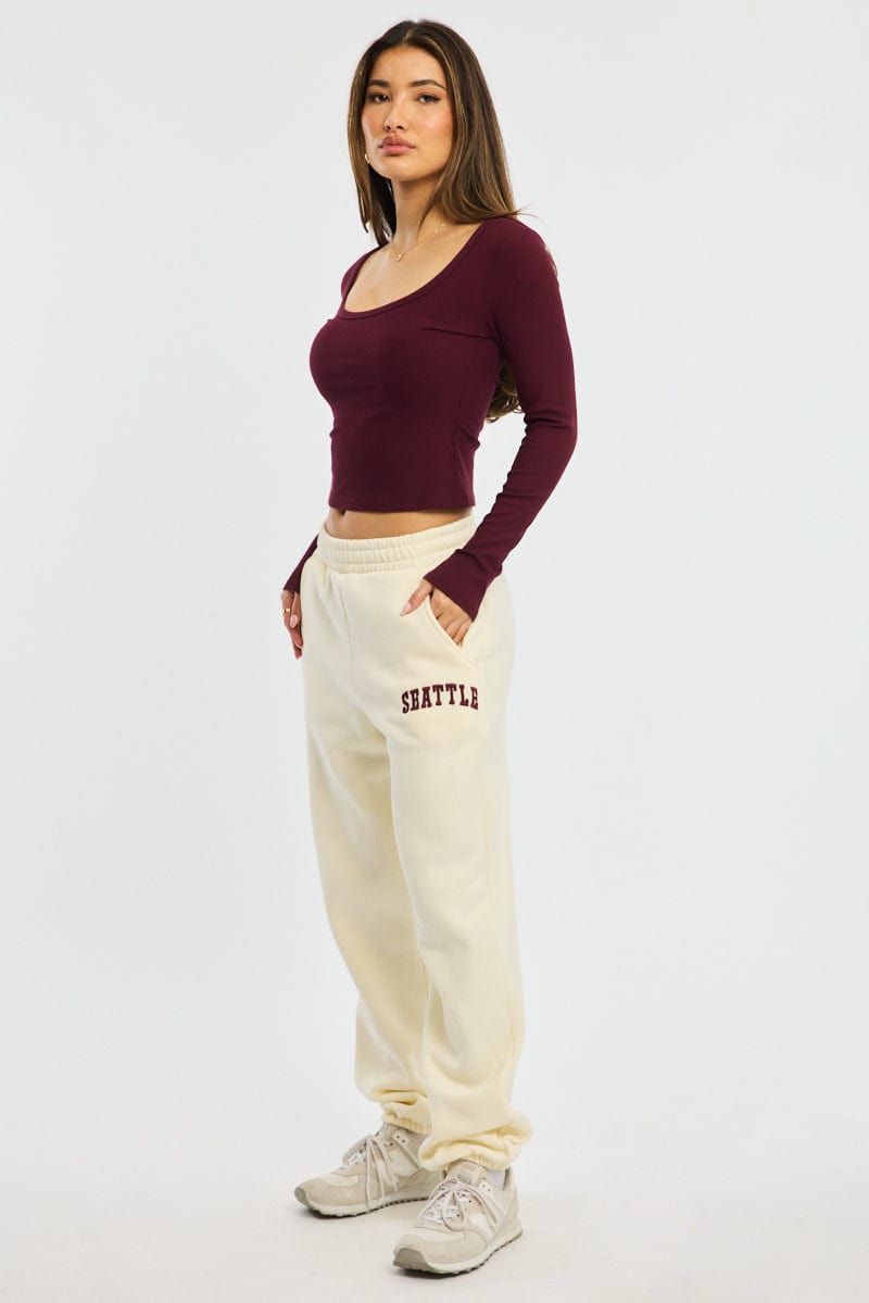 White Track Pants Jogger