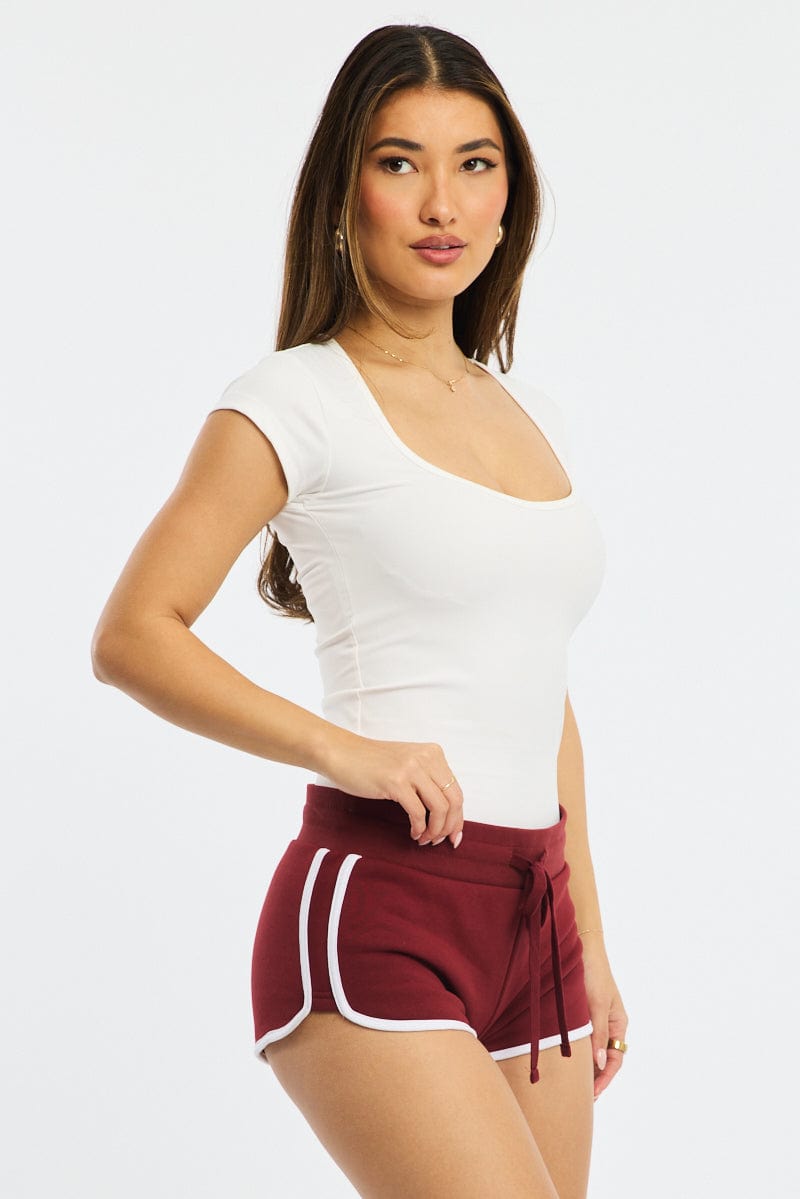 Red Track Short Low Rise