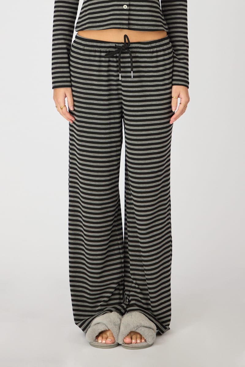 Black Stripe Relaxed Lounge Pants