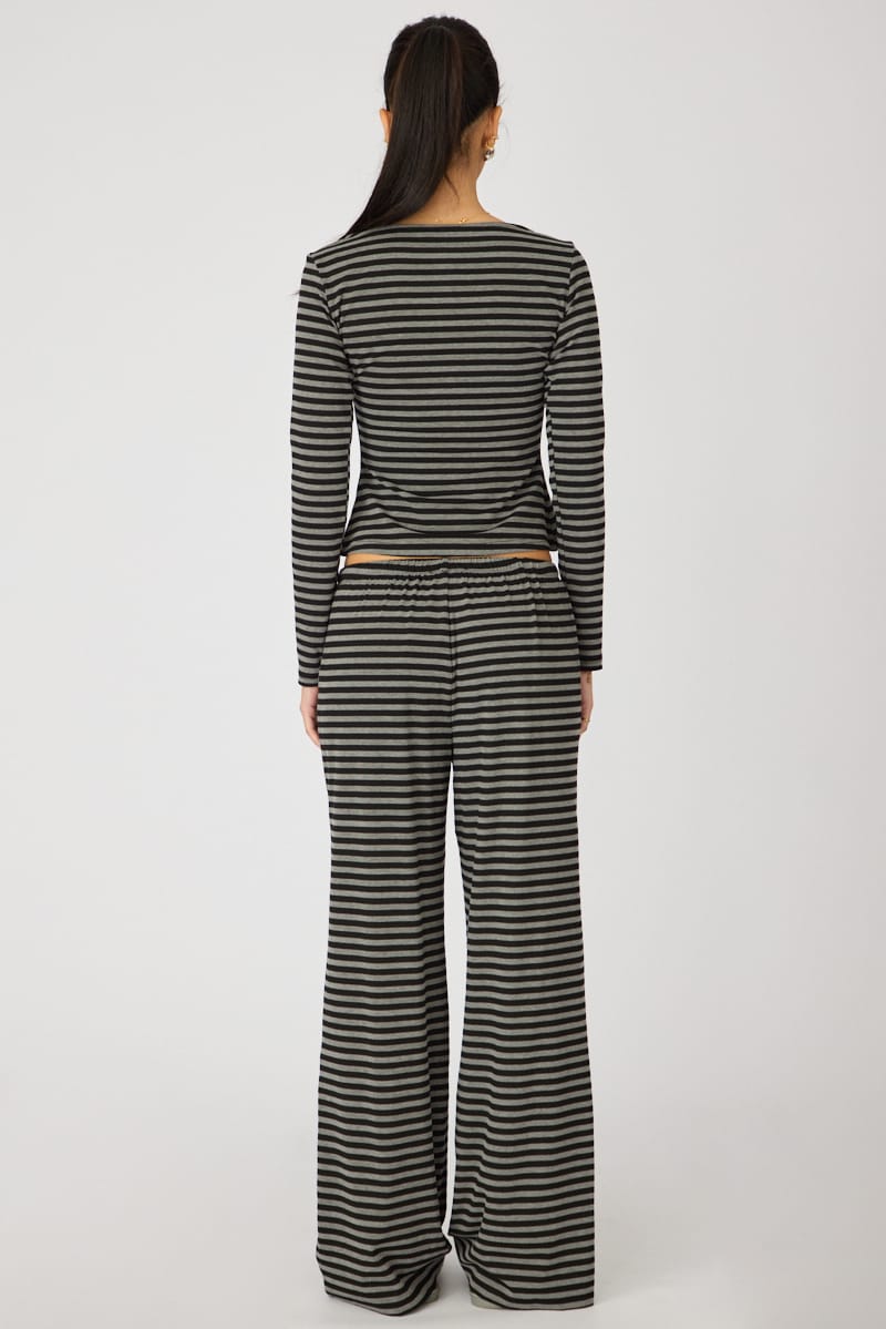 Black Stripe Relaxed Lounge Pants