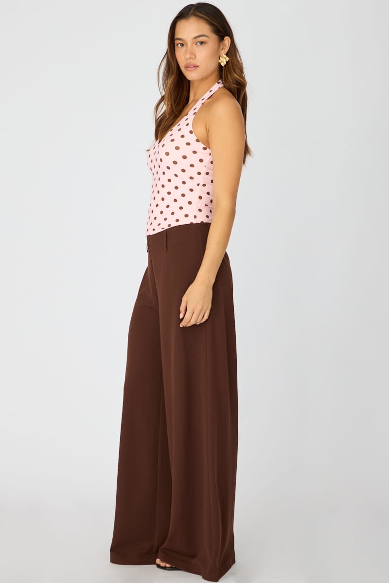 Brown Wide Leg Pants