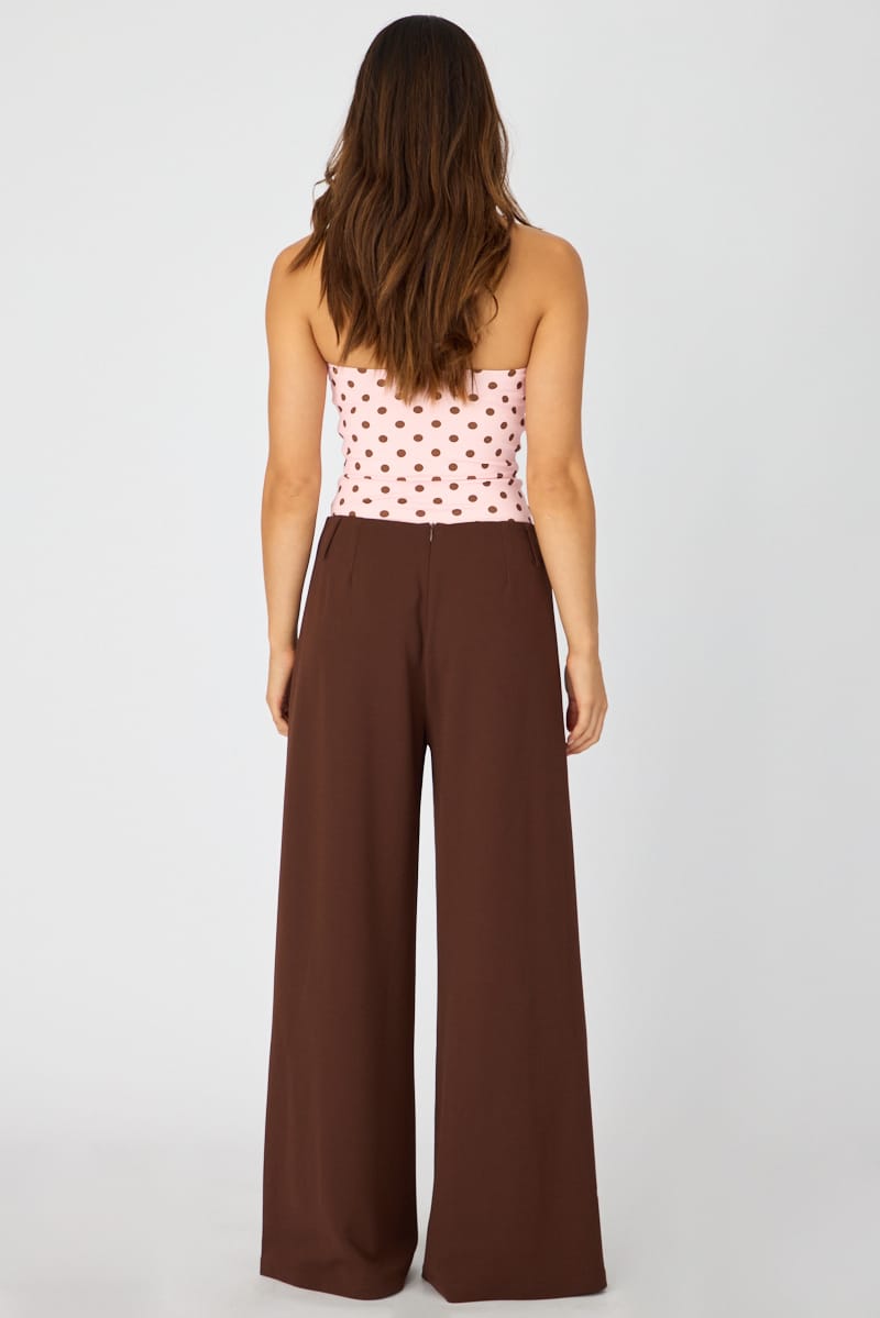 Brown Wide Leg Pants
