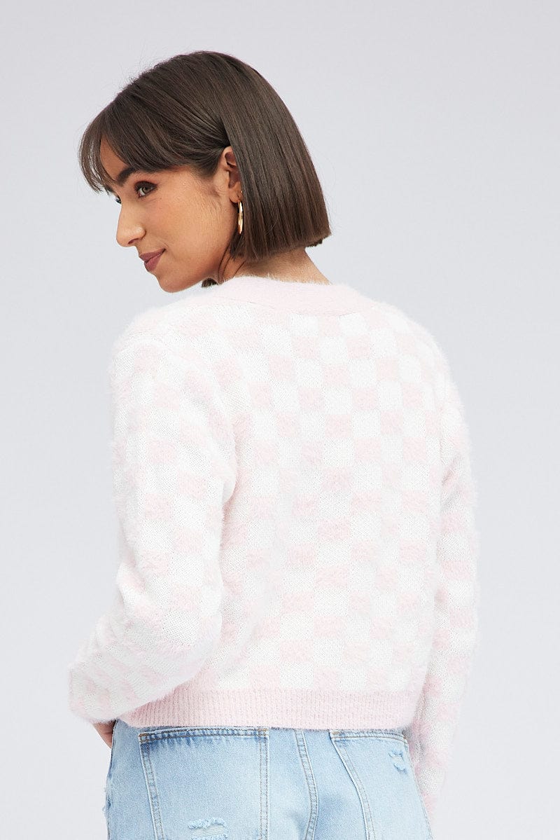Women’s Print Knit Cardigan Long Sleeve Crop V-Neck | Ally Fashion