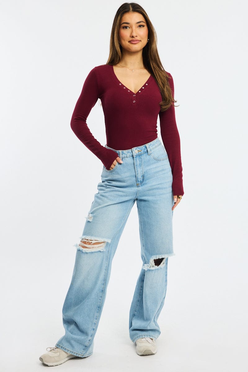 Denim Baggy Jeans Mid Rise