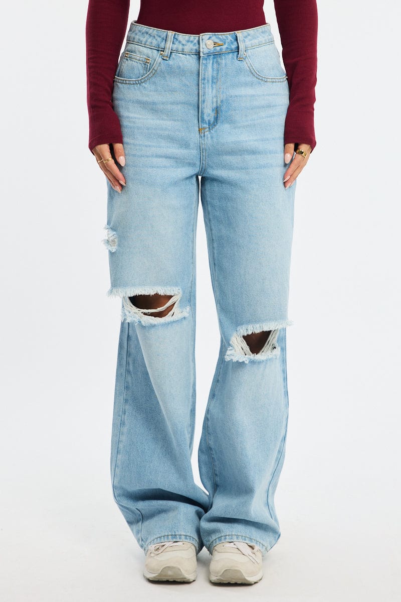 Denim Baggy Jeans Mid Rise