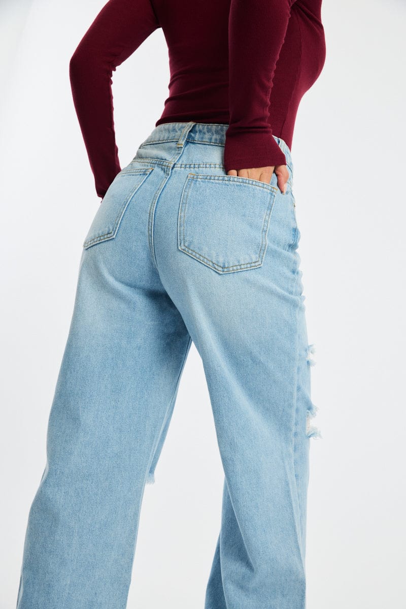 Denim Baggy Jeans Mid Rise