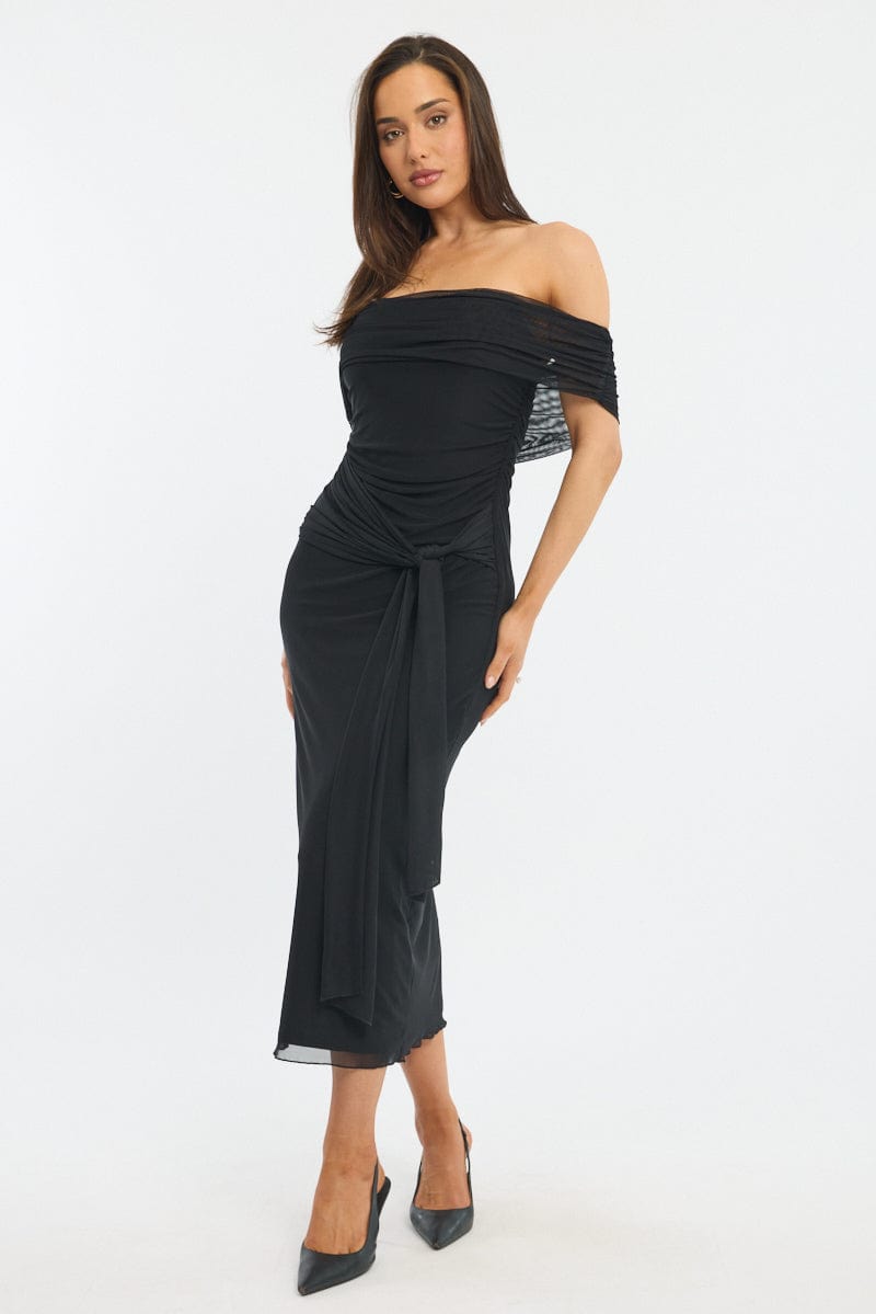 Black Bodycon Dress Off Shoulder Mesh | Ally Fashion Black Bodycon Dress Off Shoulder Mesh | Ally Fashion